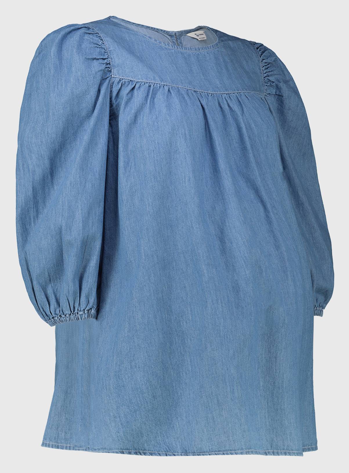 MATERNITY Blue Denim Blouse 22 - Image 3
